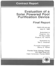 Evaluation of Solar Powered pool purification device